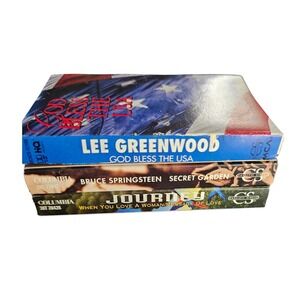 Lot of 3 Cassette Singles Lee Greenwood Bruce Springsteen Journey 90s Vintage CS